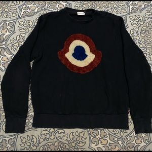 Moncler Black Sweatshirt with Multicolor Logo
